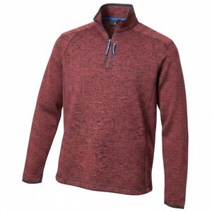 Ruff Hewn Adventure Tech Mens Small Burgundy Quarter Zip Fleece Pullover Sweater